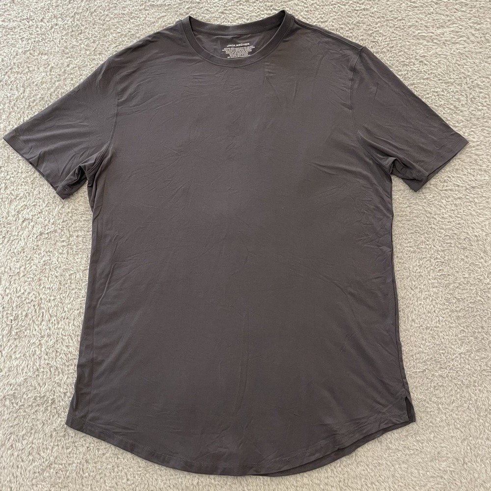 Jack Archer Curved Hem Performance T-Shirt Mens Large Gray Modal Stretch Wicking